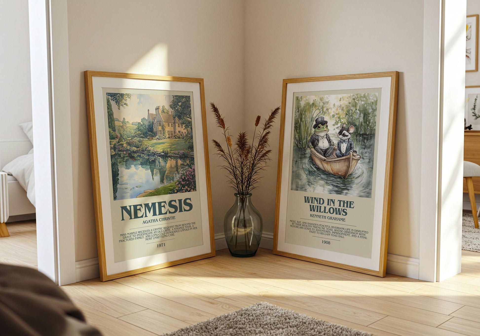 Nemesis by Agatha Christie Descriptive Poster Print. Free Delivery Wall Art Author & Blurb Book Artwork Novel