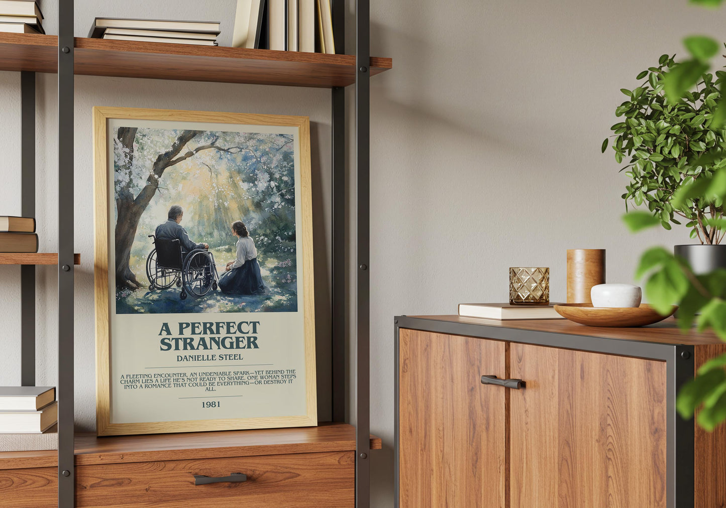 A Perfect Stranger by Danielle Steel Descriptive Poster Print. Free Delivery Wall Art Author & Blurb Book Artwork Novel