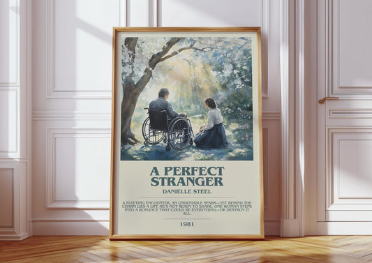 A Perfect Stranger by Danielle Steel Descriptive Poster Print. Free Delivery Wall Art Author & Blurb Book Artwork Novel