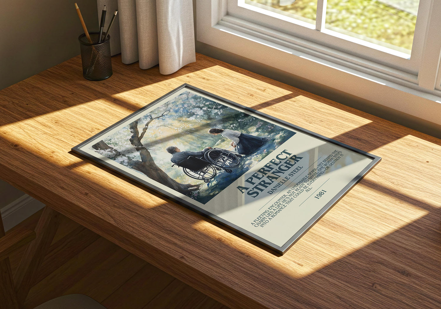 A Perfect Stranger by Danielle Steel Descriptive Poster Print. Free Delivery Wall Art Author & Blurb Book Artwork Novel