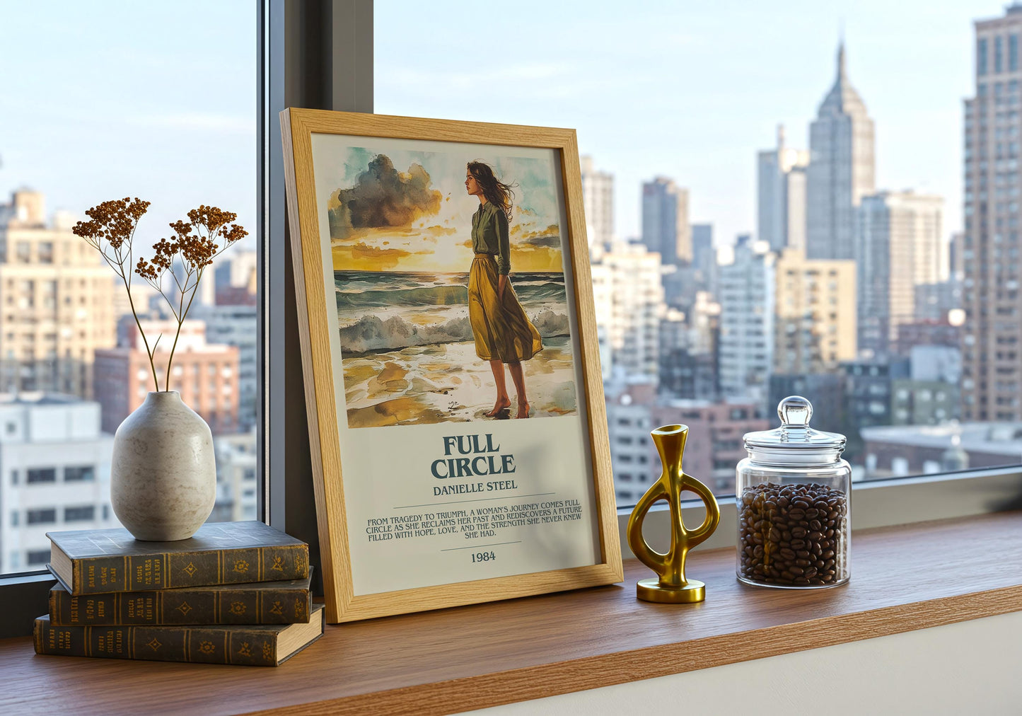 Full Circle by Danielle Steel Descriptive Poster Print. Free Delivery Wall Art Author & Blurb Book Artwork Novel