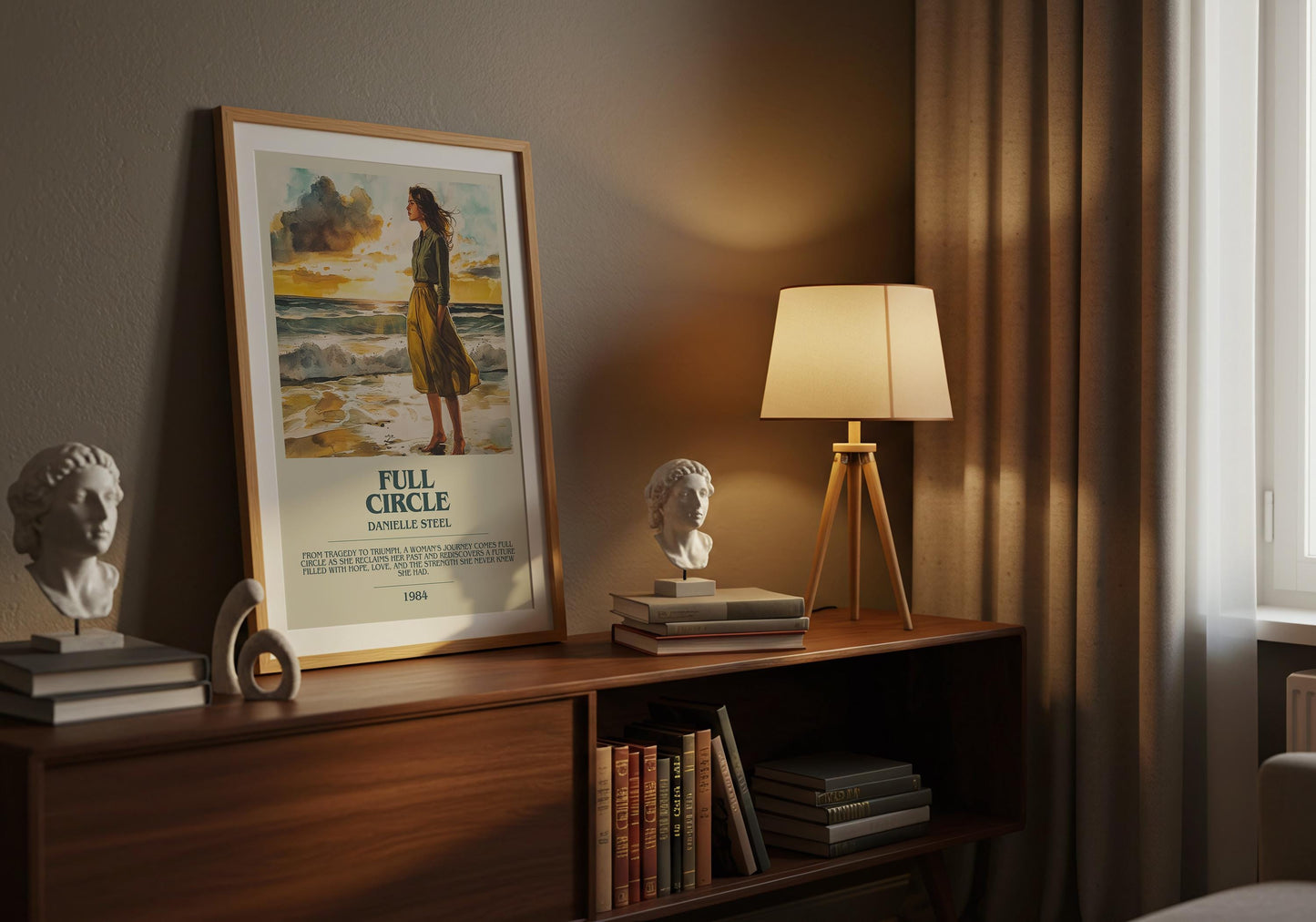 Full Circle by Danielle Steel Descriptive Poster Print. Free Delivery Wall Art Author & Blurb Book Artwork Novel