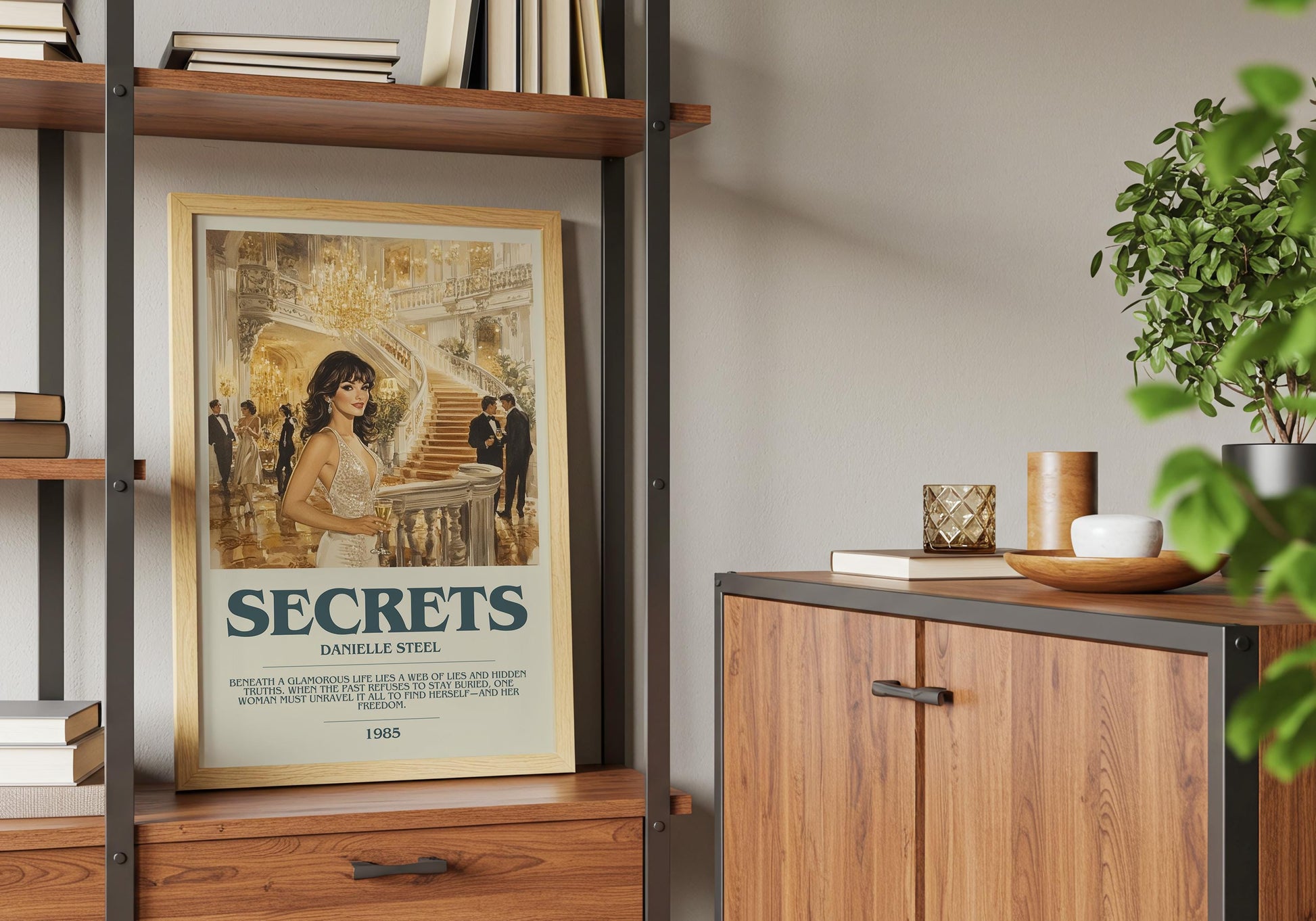 Secrets by Danielle Steel Descriptive Poster Print. Free Delivery Wall Art Author & Blurb Book Artwork Novel