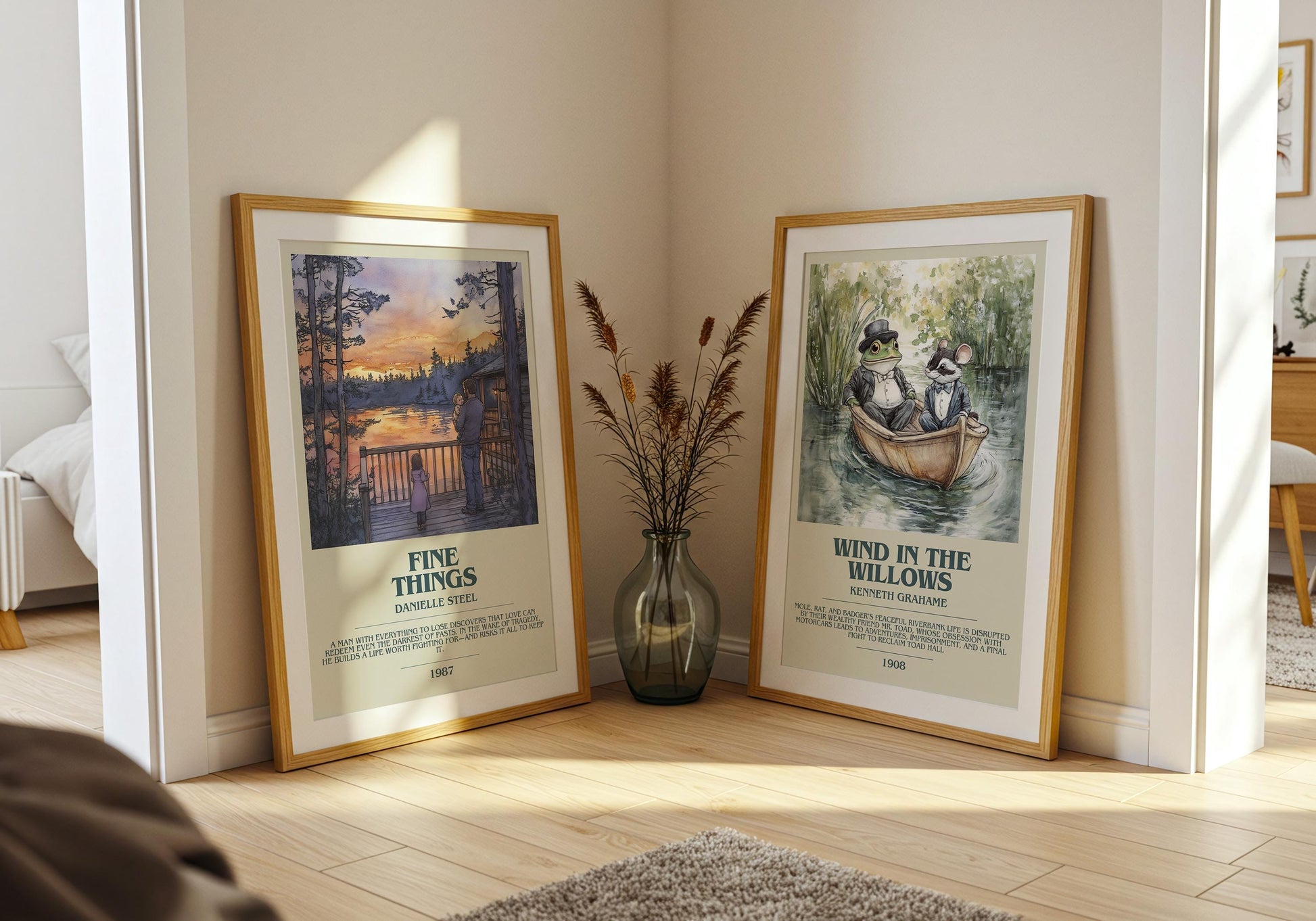 Fine Things by Danielle Steel Descriptive Poster Print. Free Delivery Wall Art Author & Blurb Book Artwork Novel