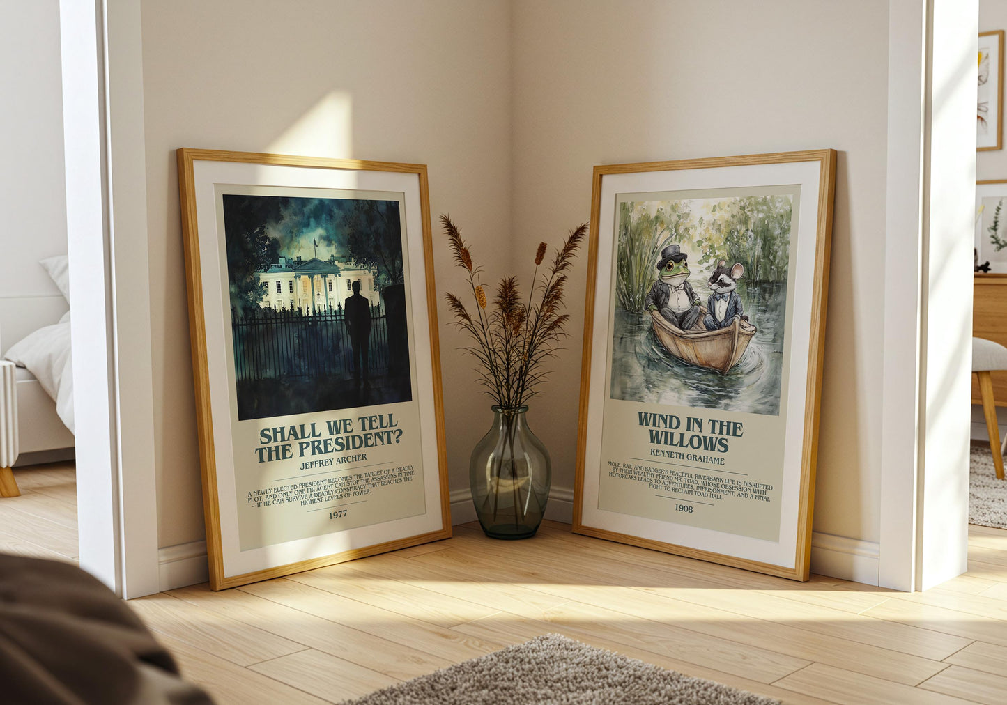 Shall We Tell The President by Jeffrey Archer Descriptive Poster Print. Free Delivery Wall Art Author & Blurb Book Artwork Novel