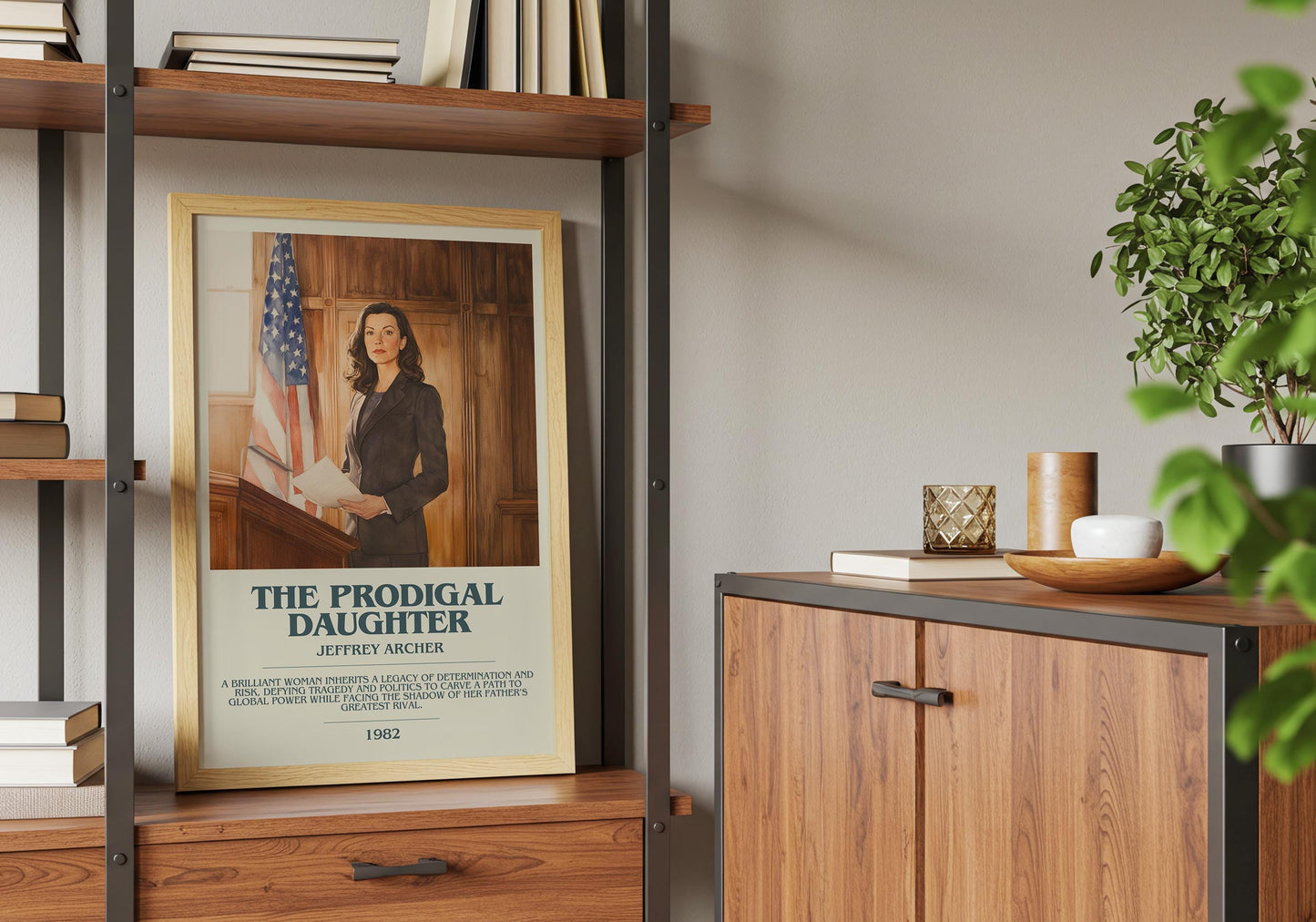 The Prodigal Daughter by Jeffrey Archer Descriptive Poster Print. Free Delivery Wall Art Author & Blurb Book Artwork Novel