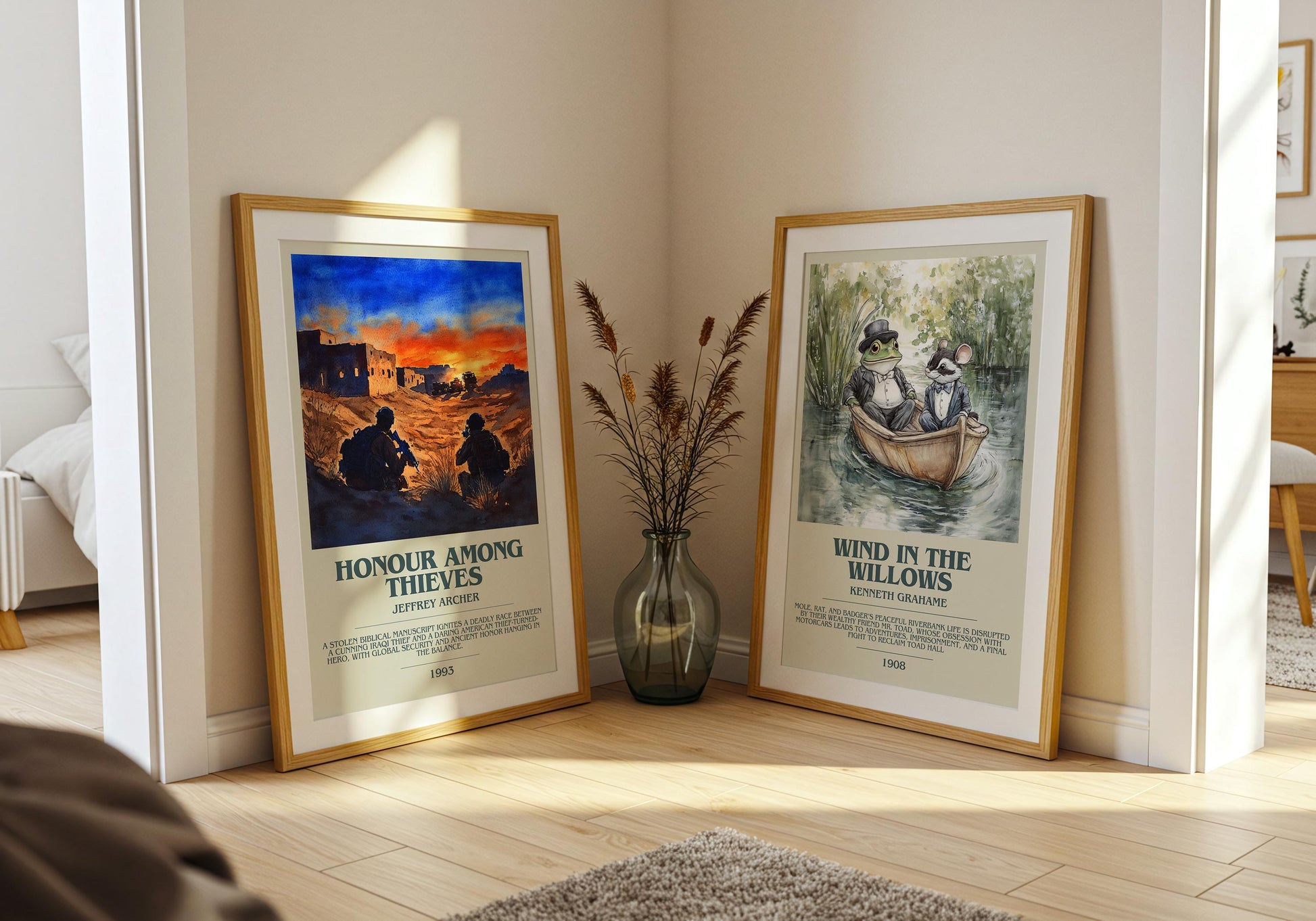 Honour Among Thieves by Jeffrey Archer Descriptive Poster Print. Free Delivery Wall Art Author & Blurb Book Artwork Novel