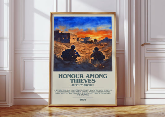 Honour Among Thieves by Jeffrey Archer | Descriptive Book Poster | Modern
