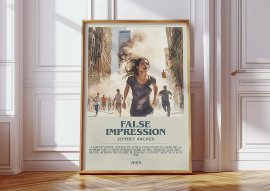 False Impression by Jeffrey Archer | Descriptive Book Poster | Modern