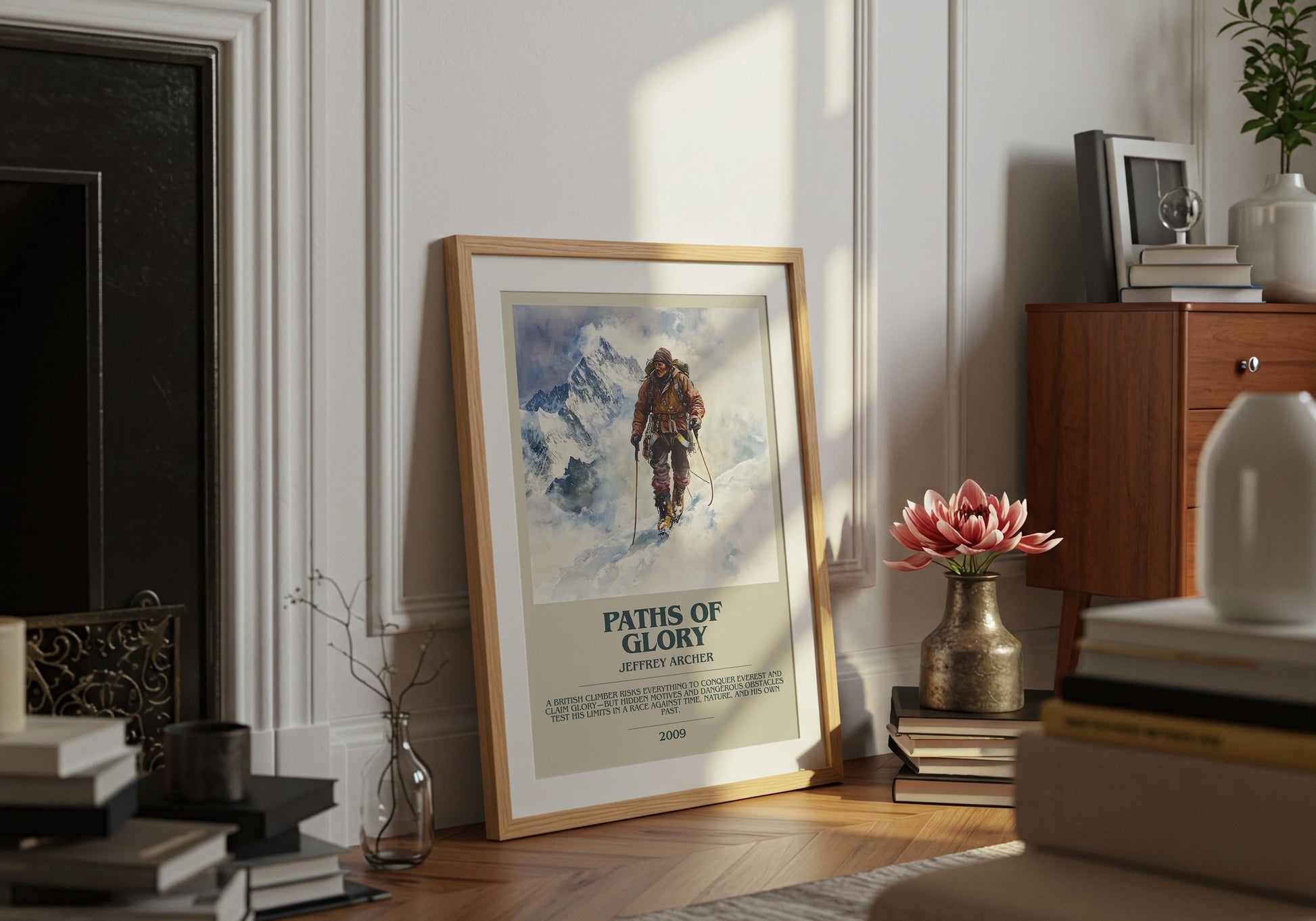 Paths Of Glory by Jeffrey Archer Descriptive Poster Print. Free Delivery Wall Art Author & Blurb Book Artwork Novel