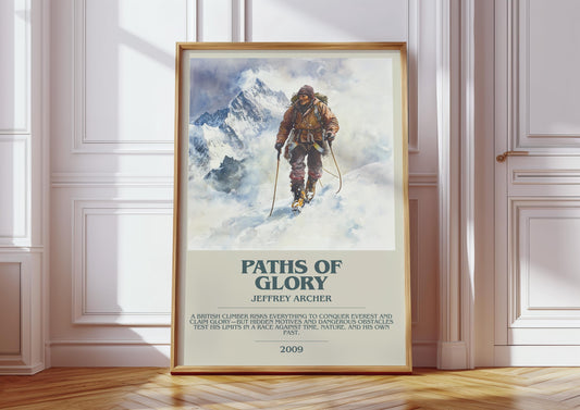Paths Of Glory by Jeffrey Archer Descriptive Poster Print. Free Delivery Wall Art Author & Blurb Book Artwork Novel