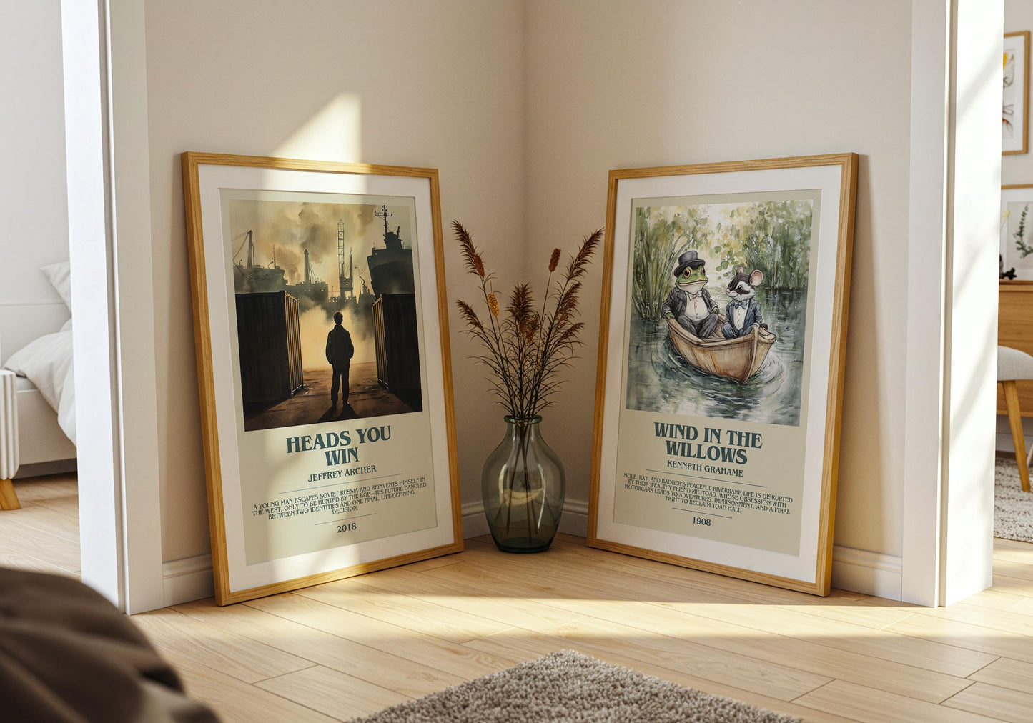 Heads You Win by Jeffrey Archer Descriptive Poster Print. Free Delivery Wall Art Author & Blurb Book Artwork Novel