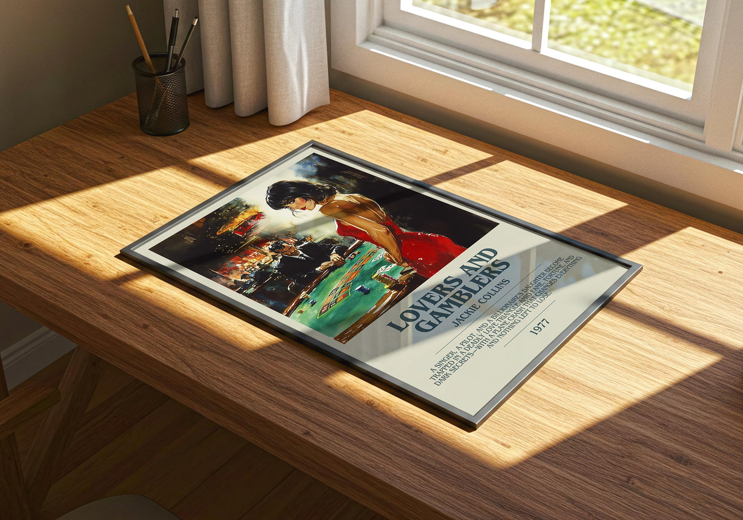 Lovers and Gamblers by Jackie Collins | Descriptive Book Poster | Modern