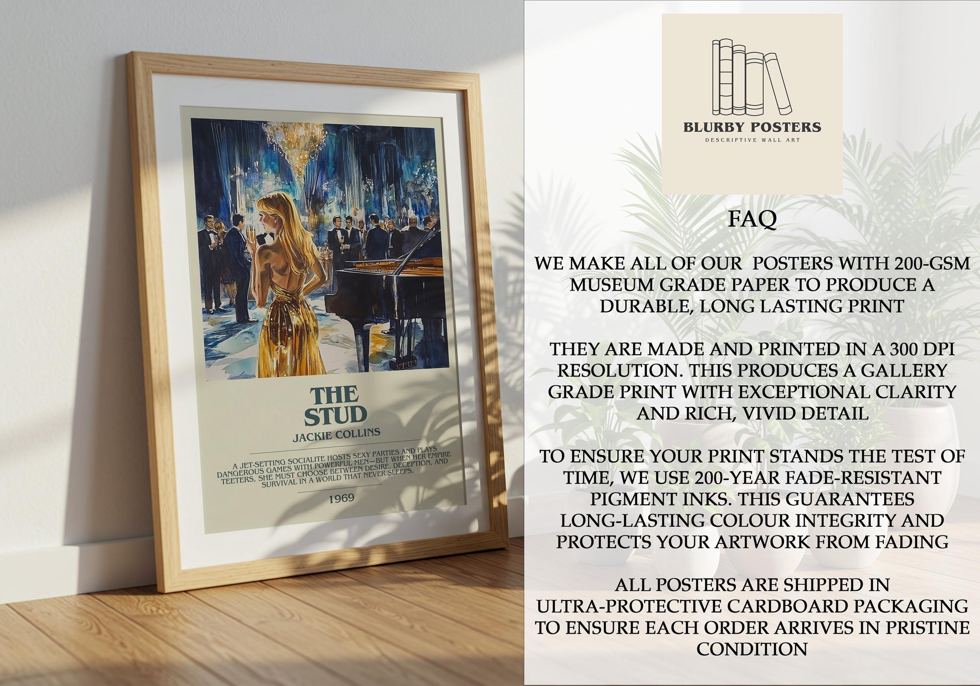 The Stud by Jackie Collins | Descriptive Book Poster | Modern