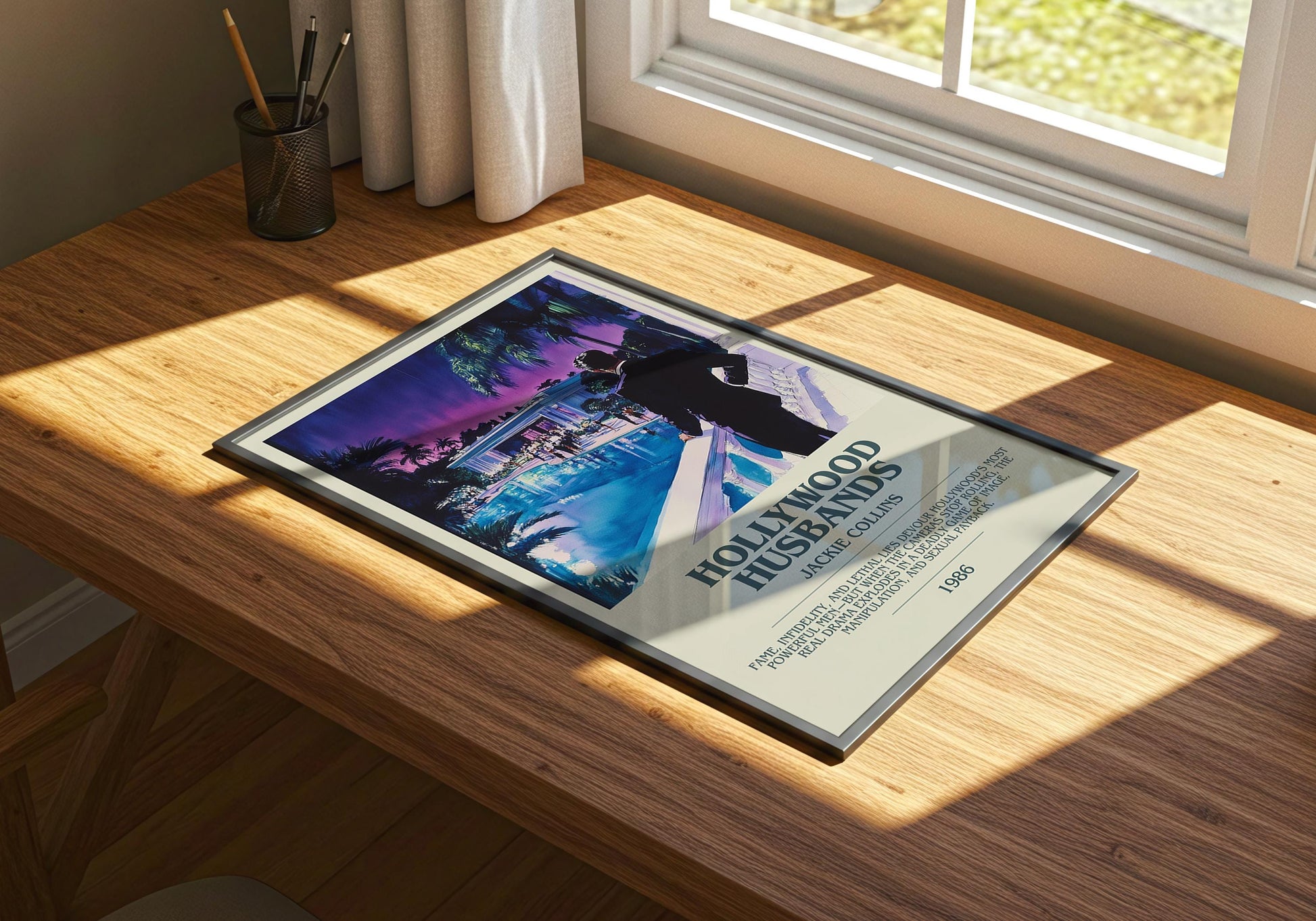 Hollywood Husbands by Jackie Collins | Descriptive Book Poster | Modern