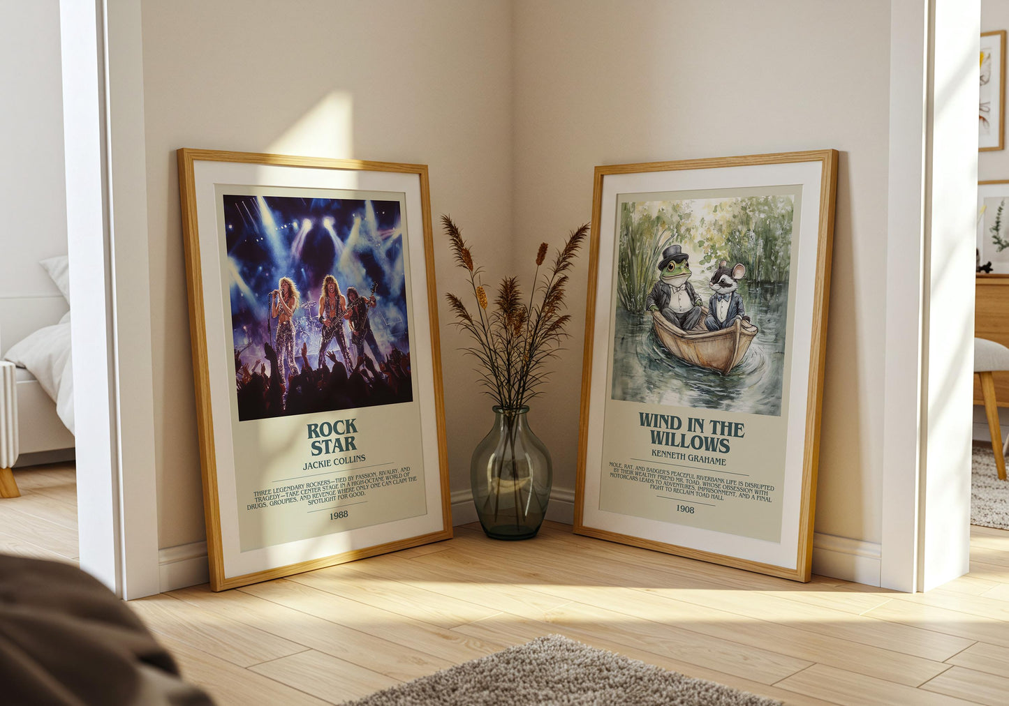 Rockstar by Jackie Collins Descriptive Poster Print. Free Delivery Wall Art Author & Blurb Book Artwork Novel