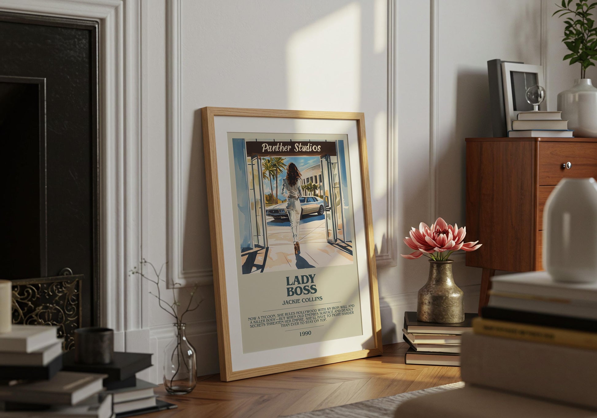 Lady Boss by Jackie Collins Descriptive Poster Print. Free Delivery Wall Art Author & Blurb Book Artwork Novel