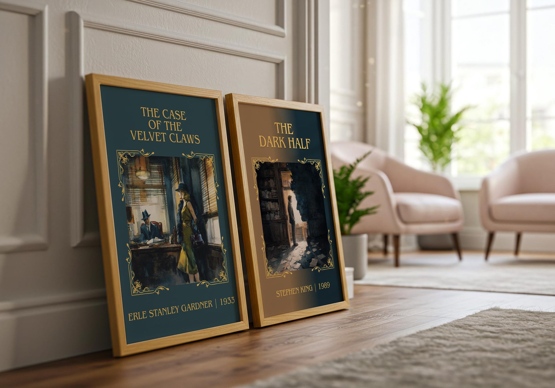 The Case Of The Velvet Claws by Erle Stanley Gardner Descriptive Poster Print.Free Delivery Wall Art Author&Blurb Book Artwork Novel