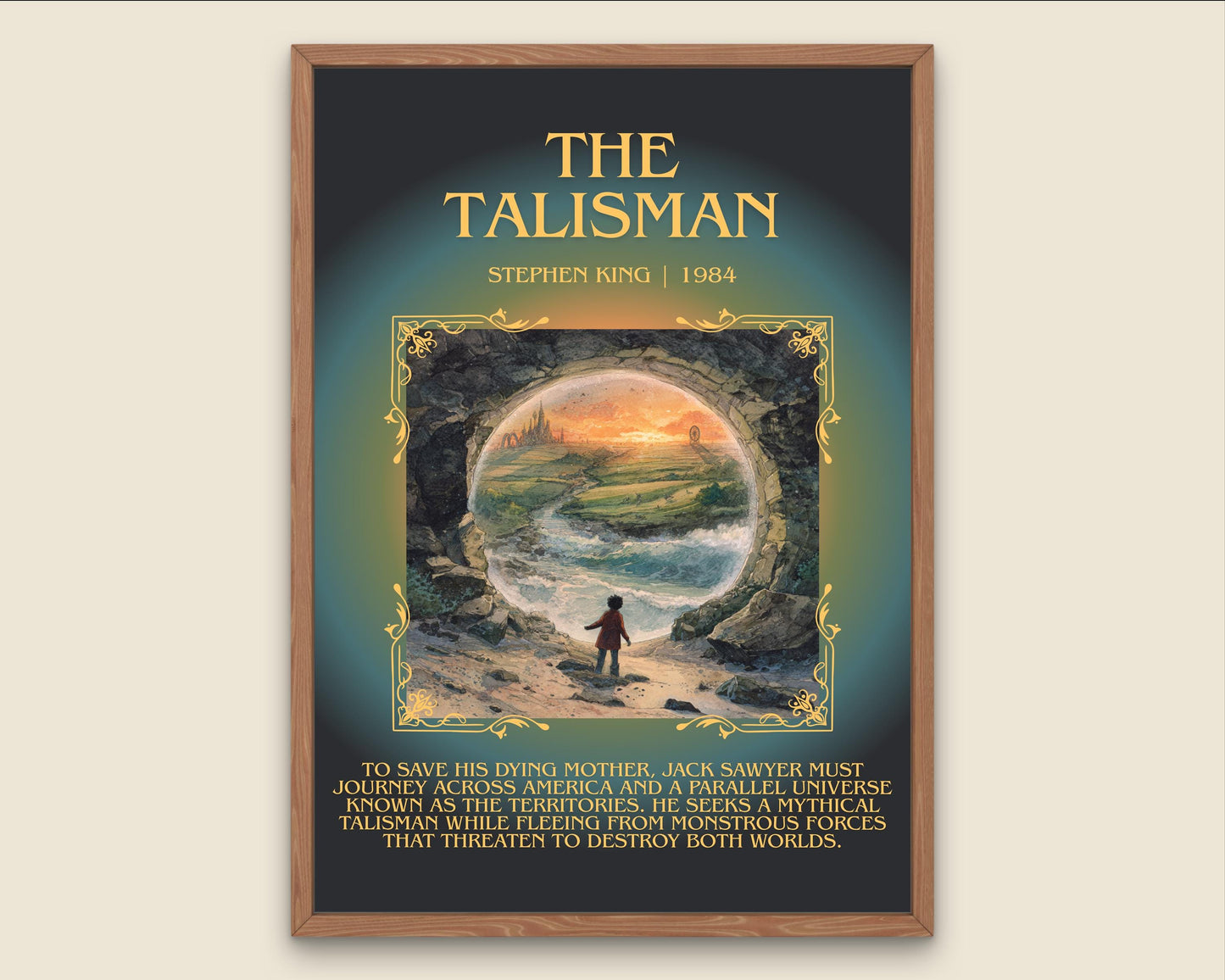 The Talisman by Stephen King Descriptive Poster Print.Free Delivery Wall Art Author&Blurb Book Artwork Novel Poster Minimalist