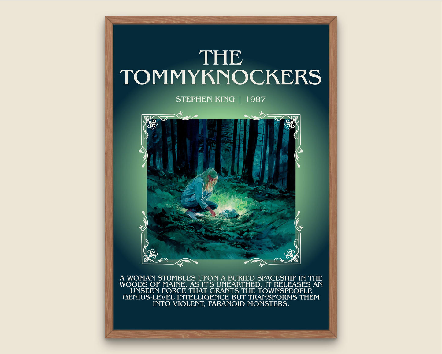 The Tommyknockers by Stephen King Descriptive Poster Print.Free Delivery Wall Art Author&Blurb Book Artwork Novel Poster Minimalist