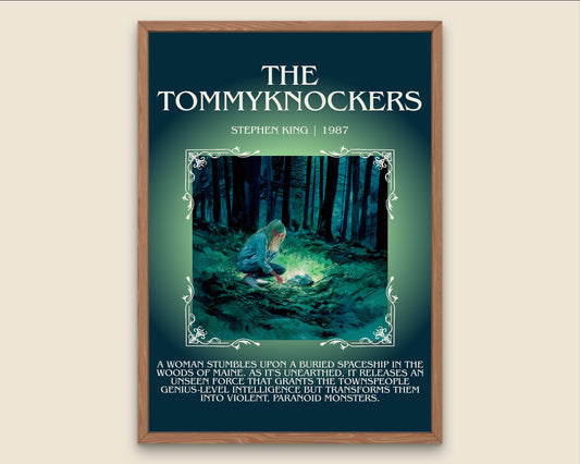 The Tommyknockers by Stephen King Descriptive Poster Print.Free Delivery Wall Art Author&Blurb Book Artwork Novel Poster Minimalist