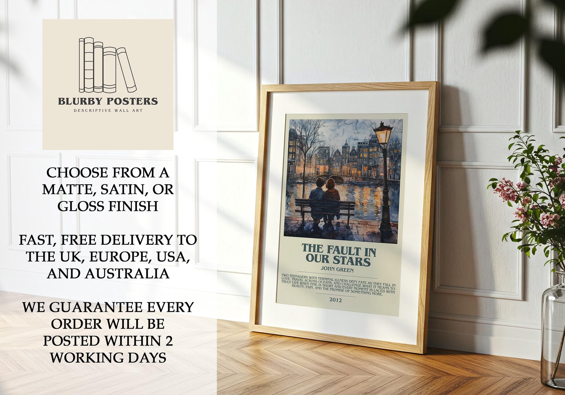 The Fault In Our Stars by John Green | Descriptive Book Poster | Modern