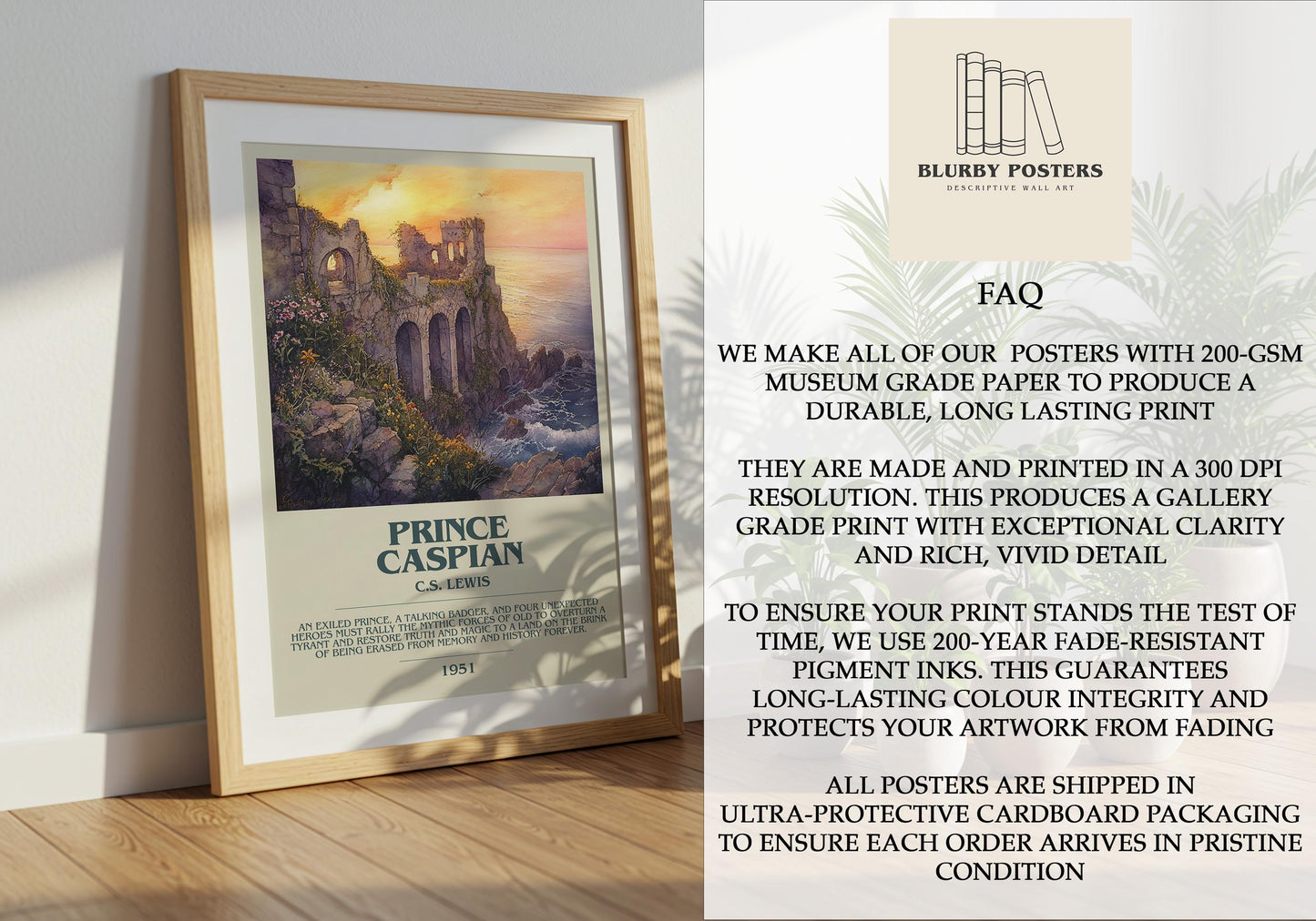 Prince Caspian by C.S. Lewis | Descriptive Book Poster | Modern
