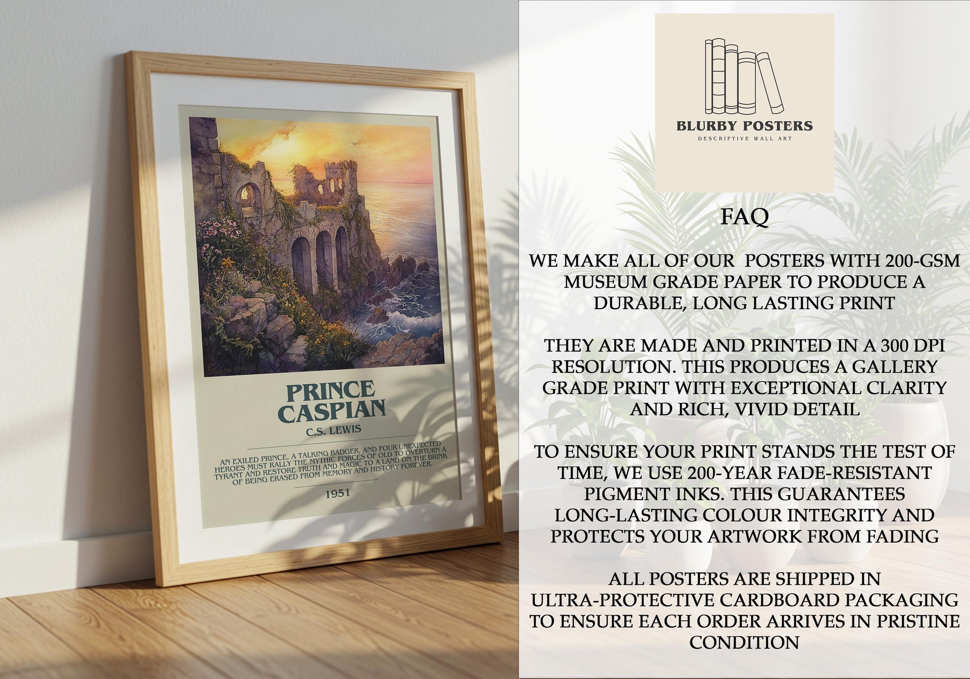 Prince Caspian by C.S. Lewis | Descriptive Book Poster | Modern