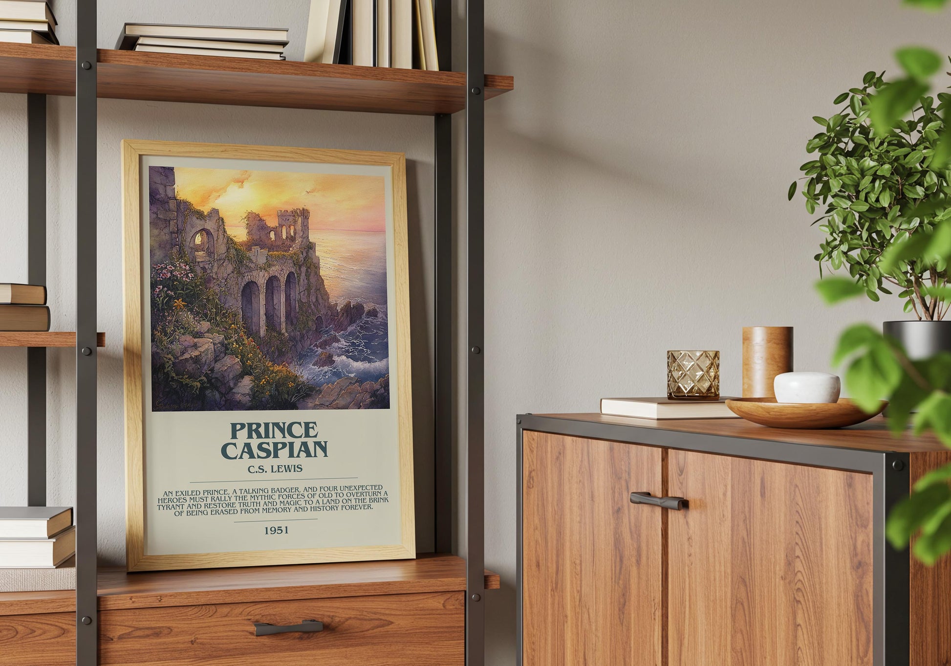Prince Caspian by C.S. Lewis | Descriptive Book Poster | Modern