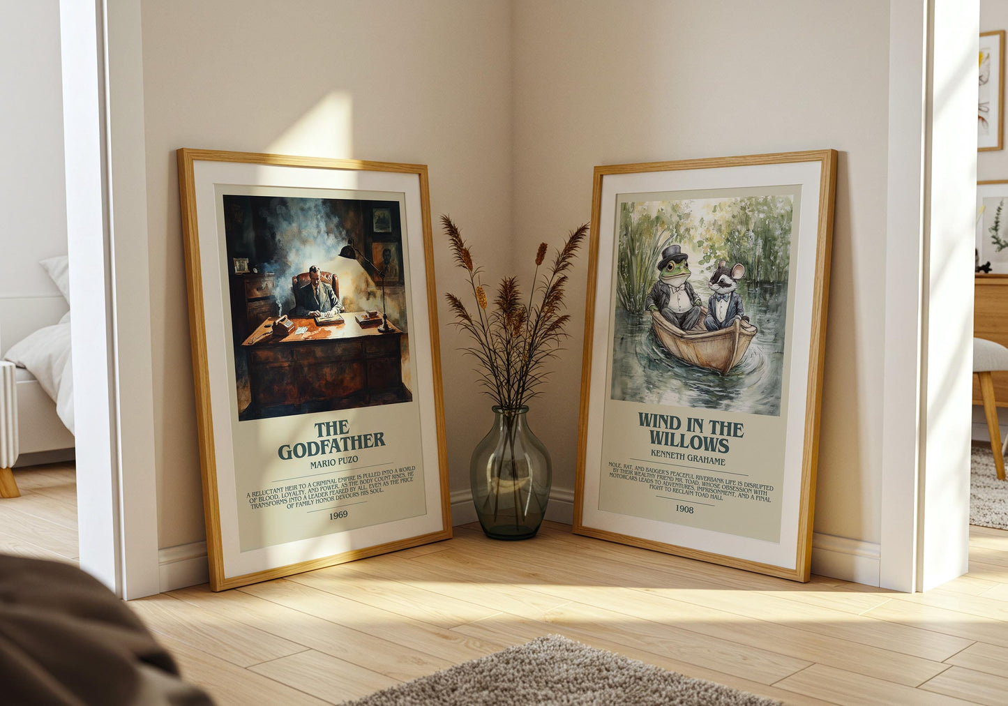 The Godfather by Mario Puzo | Descriptive Book Poster | Modern