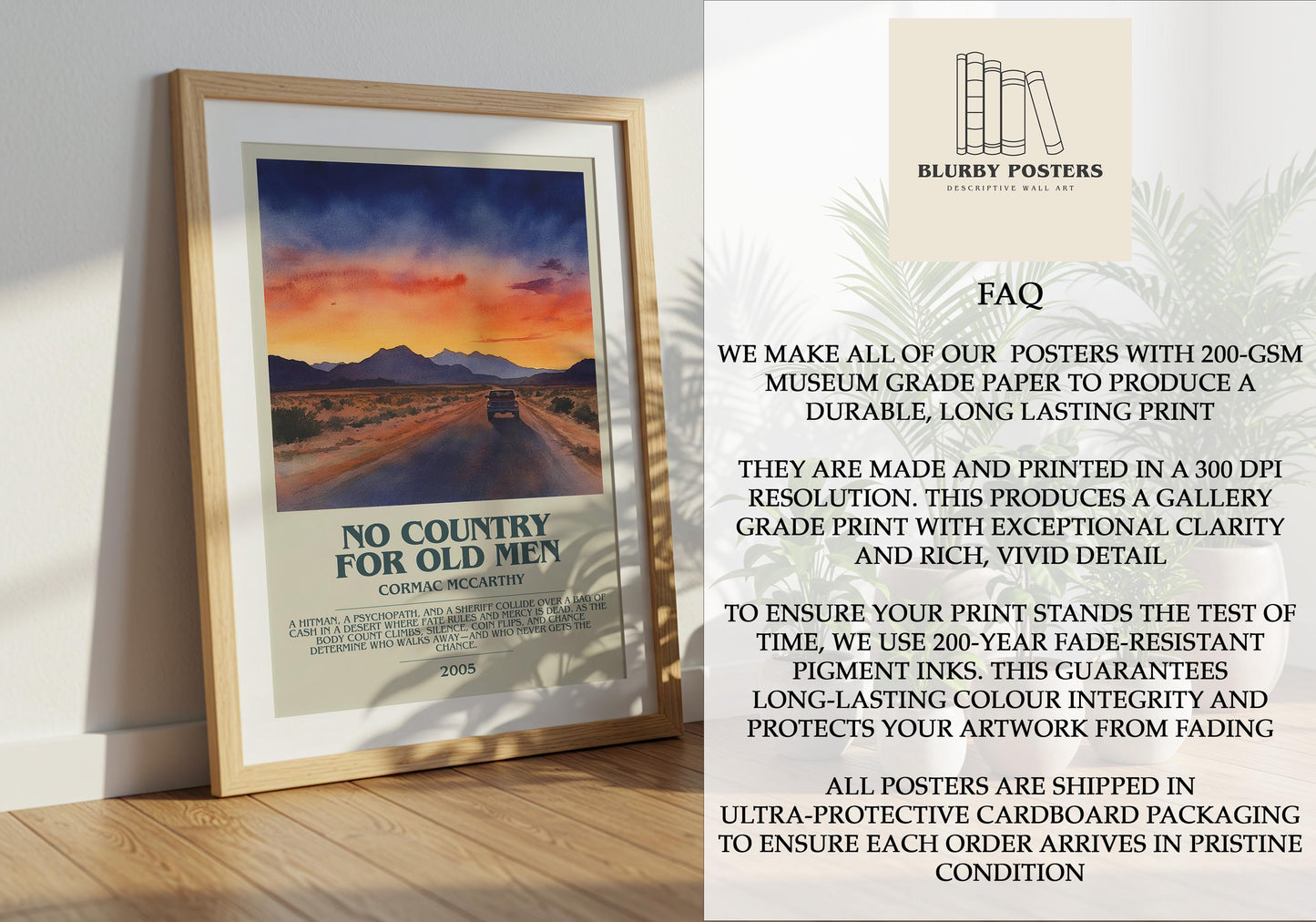 No Country For Old Men by Cormac McCarthy | Descriptive Book Poster | Modern