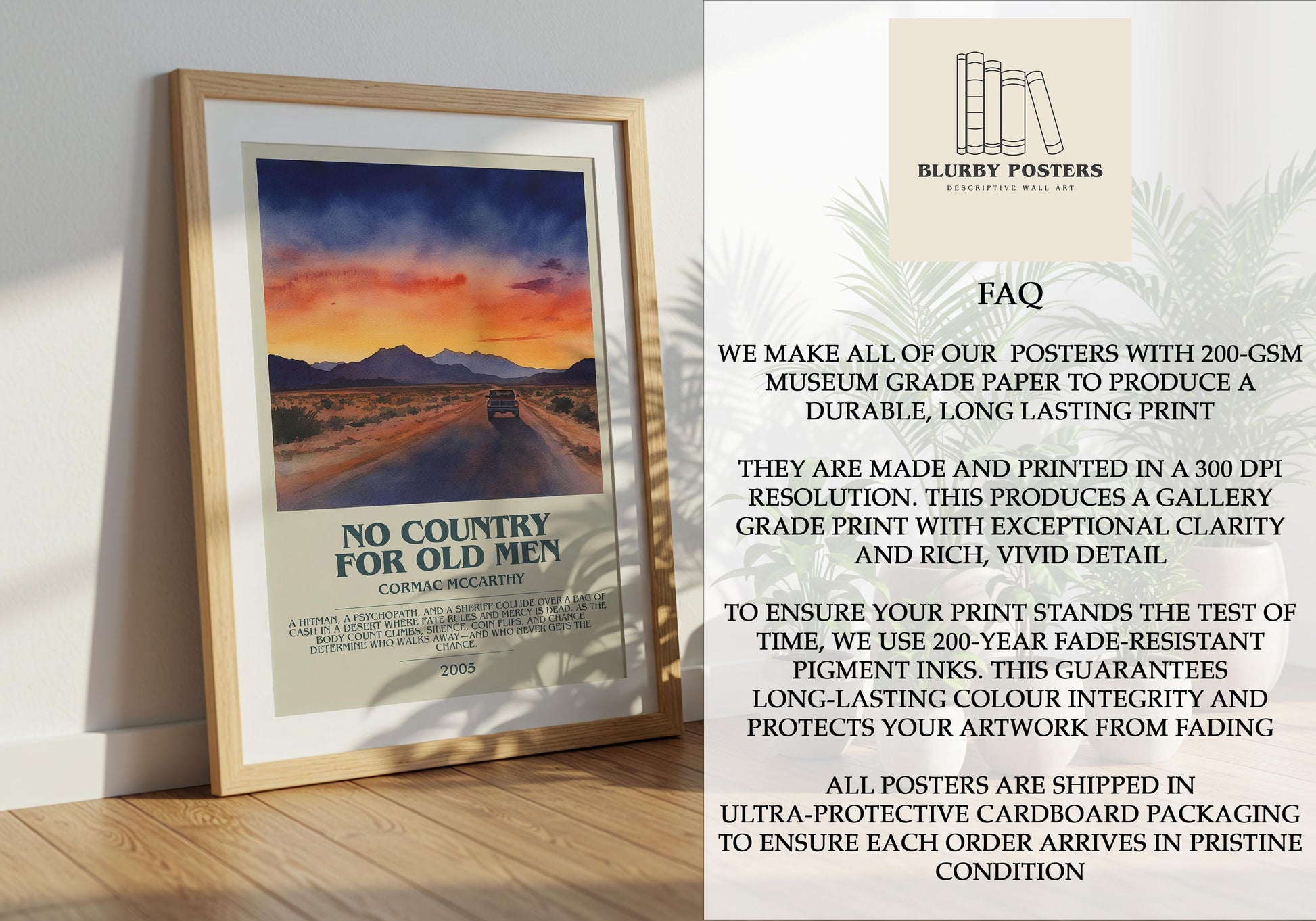 No Country For Old Men by Cormac McCarthy | Descriptive Book Poster | Modern