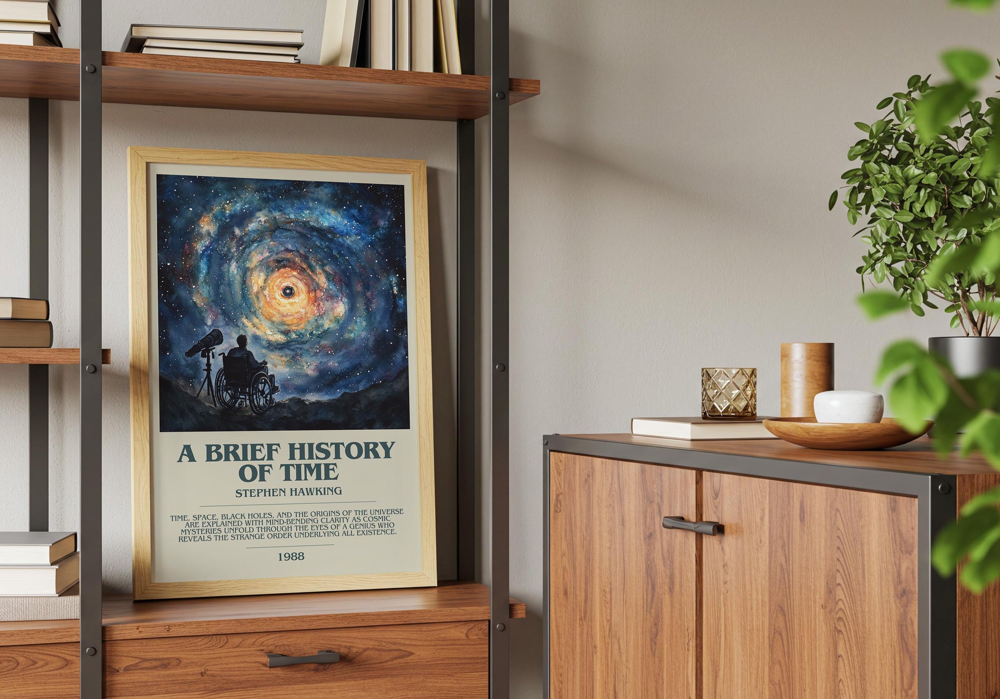 A Brief History Of Time by Stephen Hawking | Descriptive Book Poster | Modern