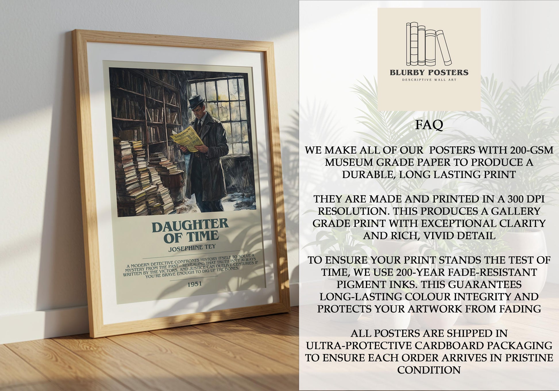 Daughter Of Time by Josephine Tey | Descriptive Book Poster | Modern