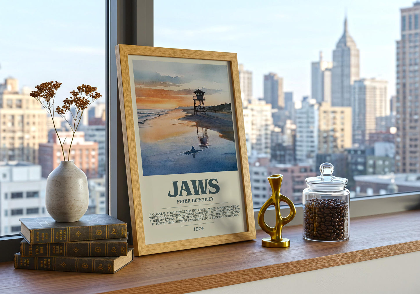 Jaws by Peter Benchley | Descriptive Book Poster | Modern