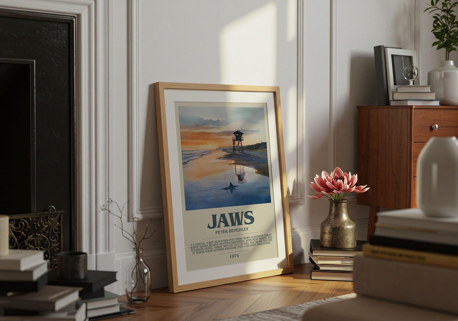 Jaws by Peter Benchley | Descriptive Book Poster | Modern