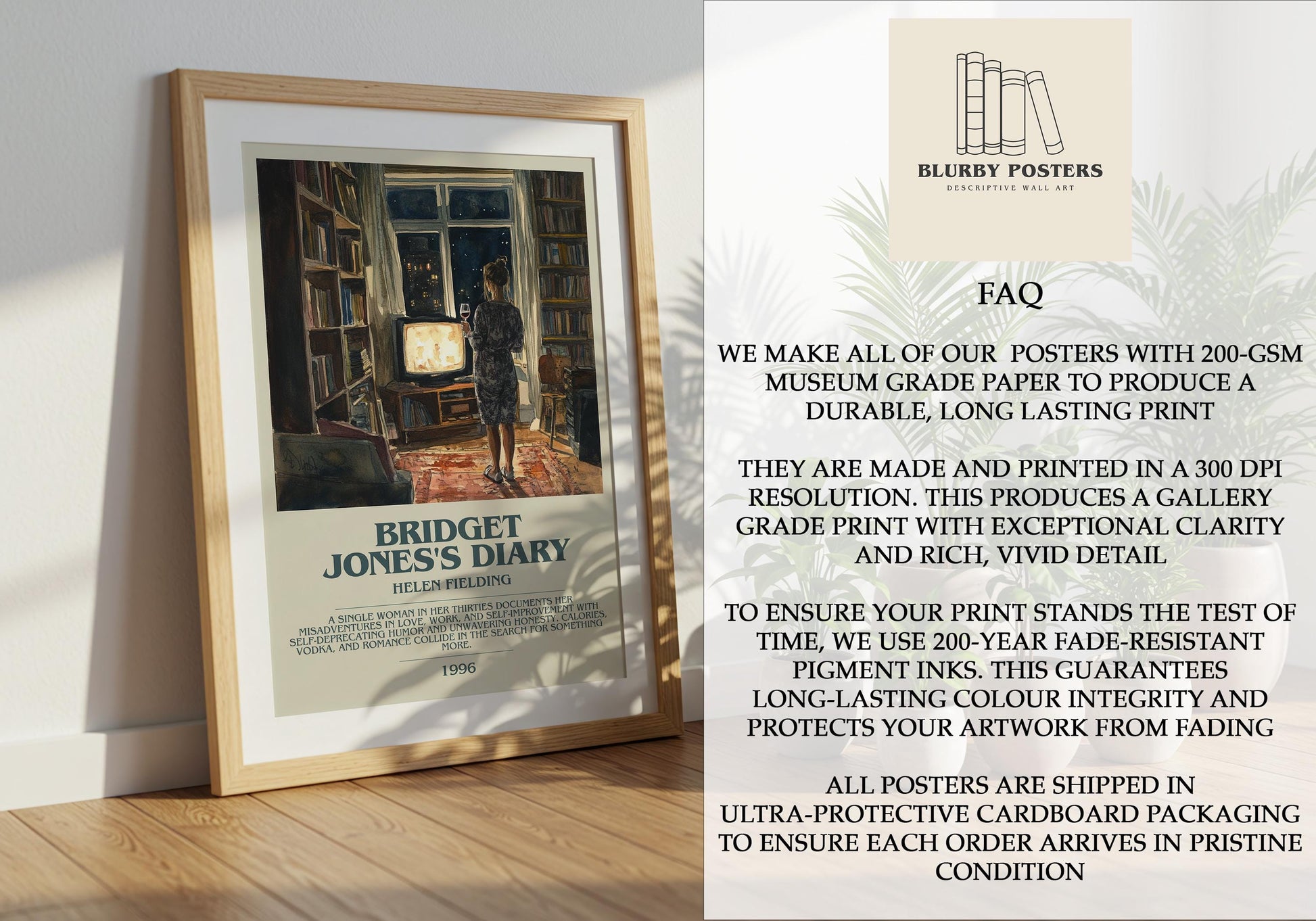 Bridget Jones' Diary by Helen Fielding | Descriptive Book Poster | Modern