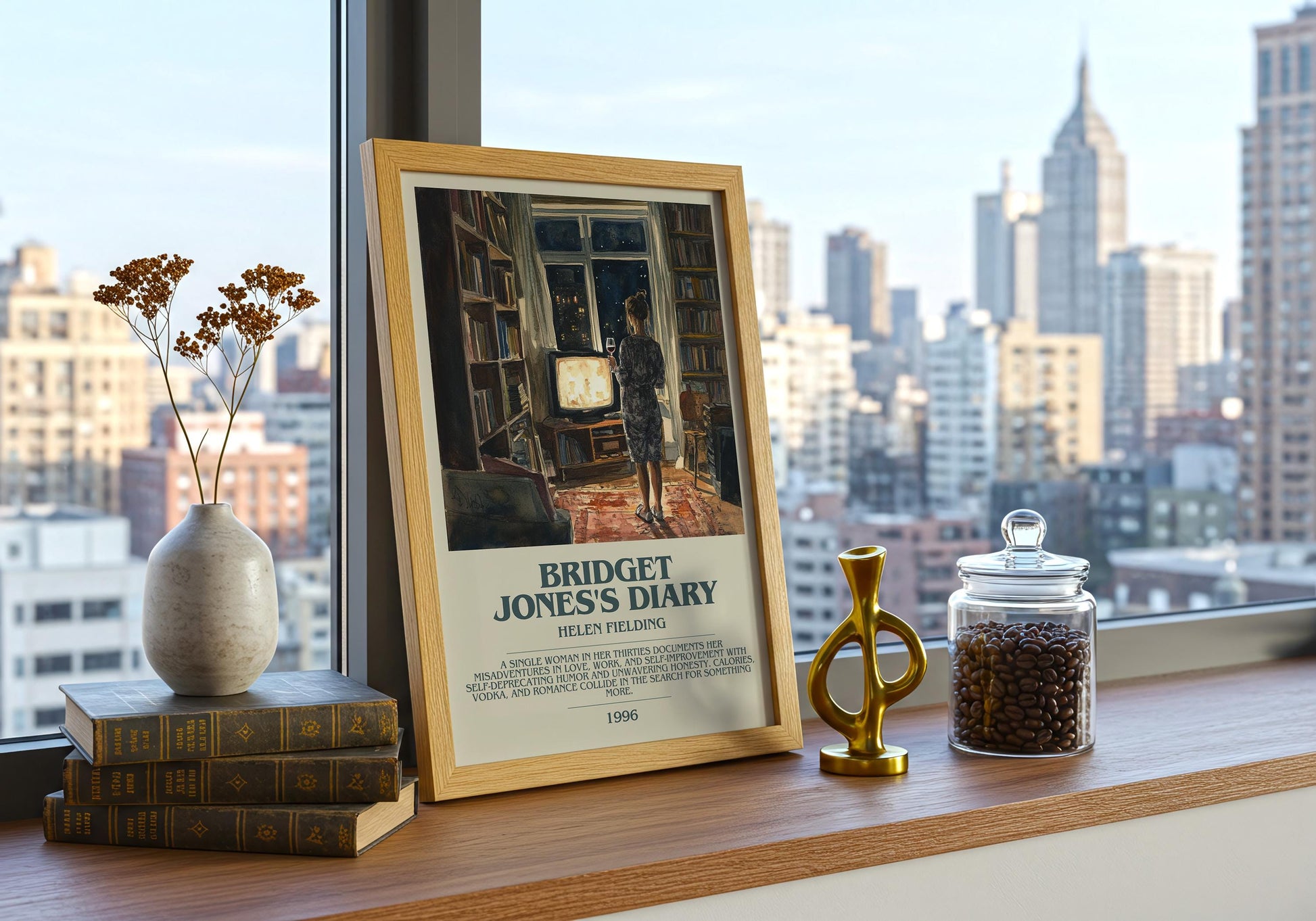 Bridget Jones' Diary by Helen Fielding | Descriptive Book Poster | Modern