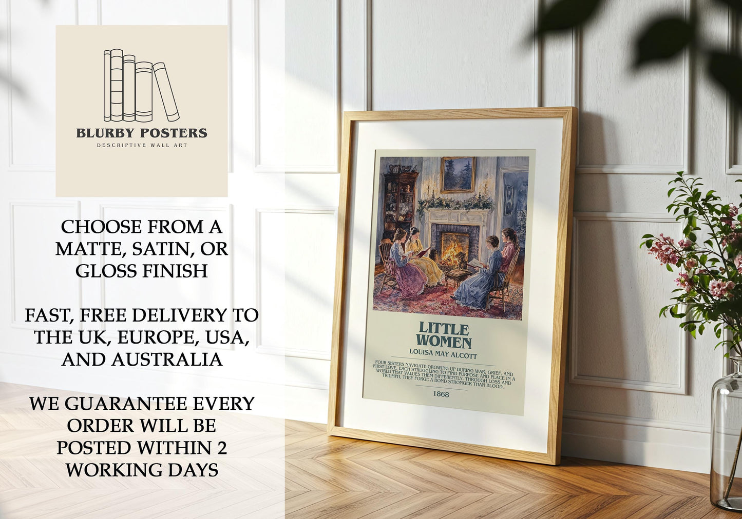 Little Women by Louisa May Alcott | Descriptive Book Poster | Modern