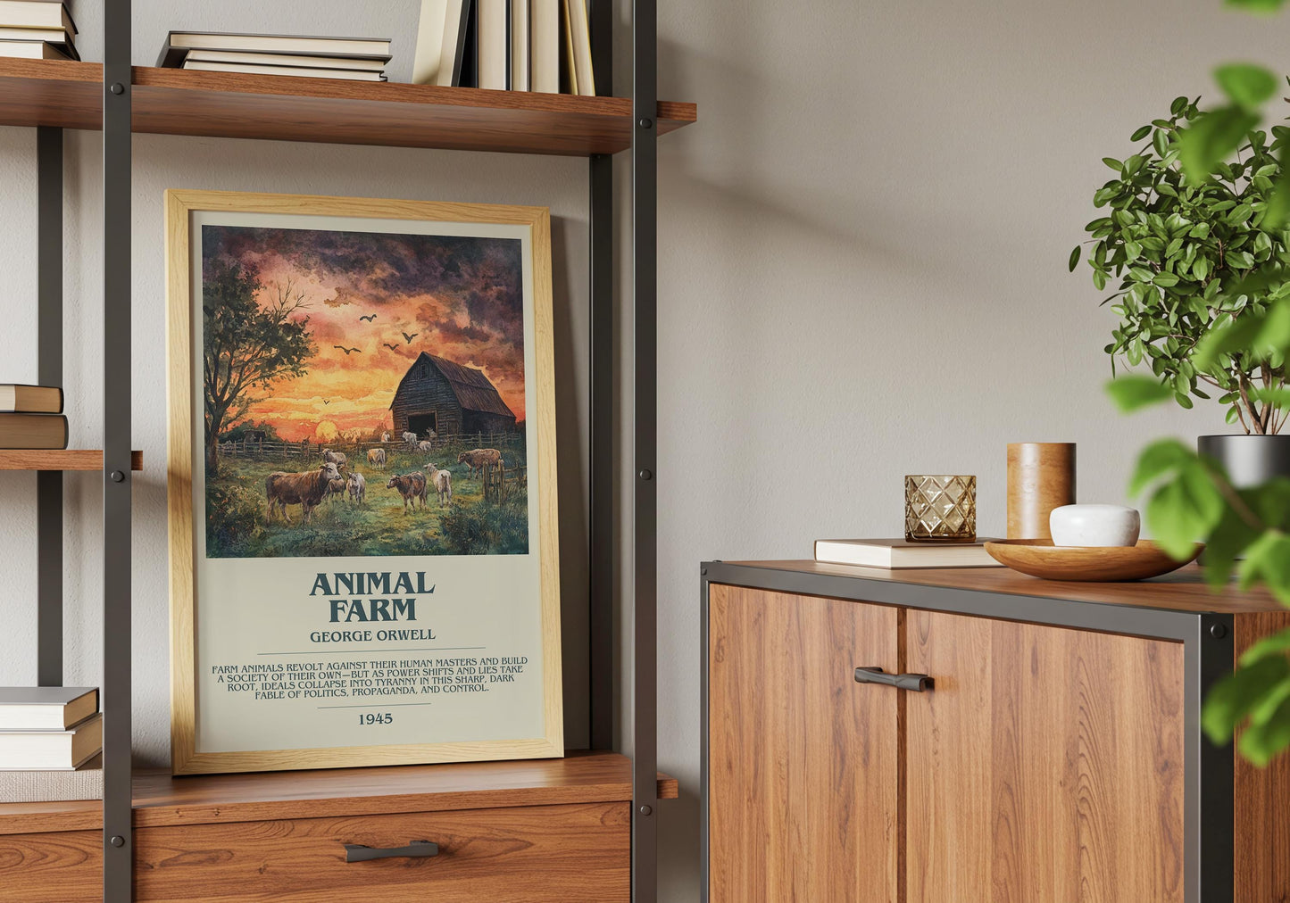 Animal Farm by George Orwell | Descriptive Book Poster | Modern