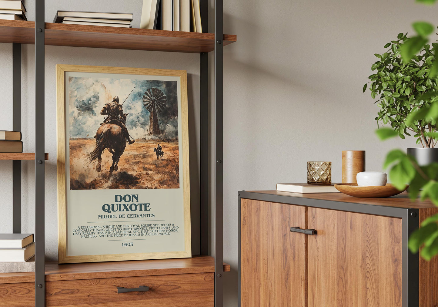 Don Quixote Miguel De Cervantes | Descriptive Book Poster | Modern