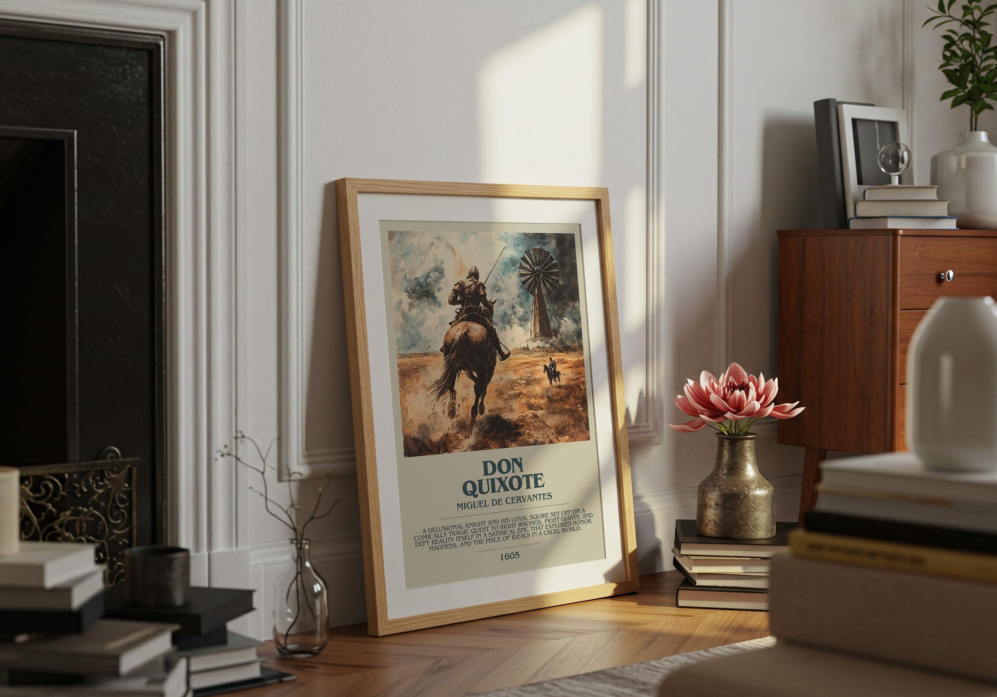 Don Quixote Miguel De Cervantes | Descriptive Book Poster | Modern