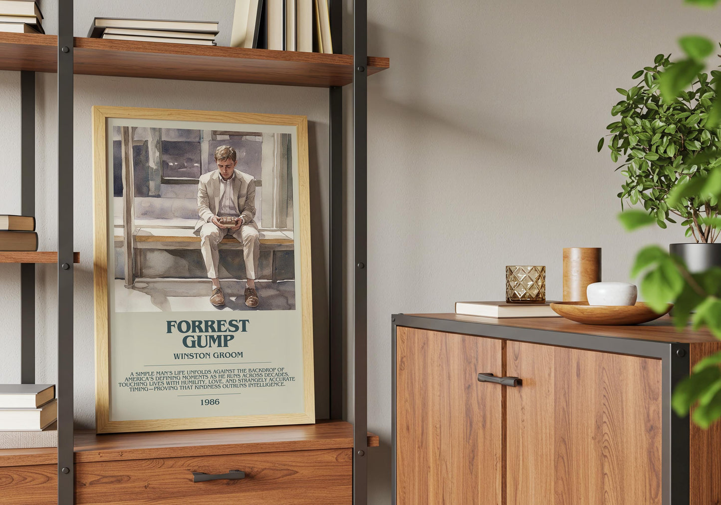 Forest Gump by Winston Groom | Descriptive Book Poster | Modern