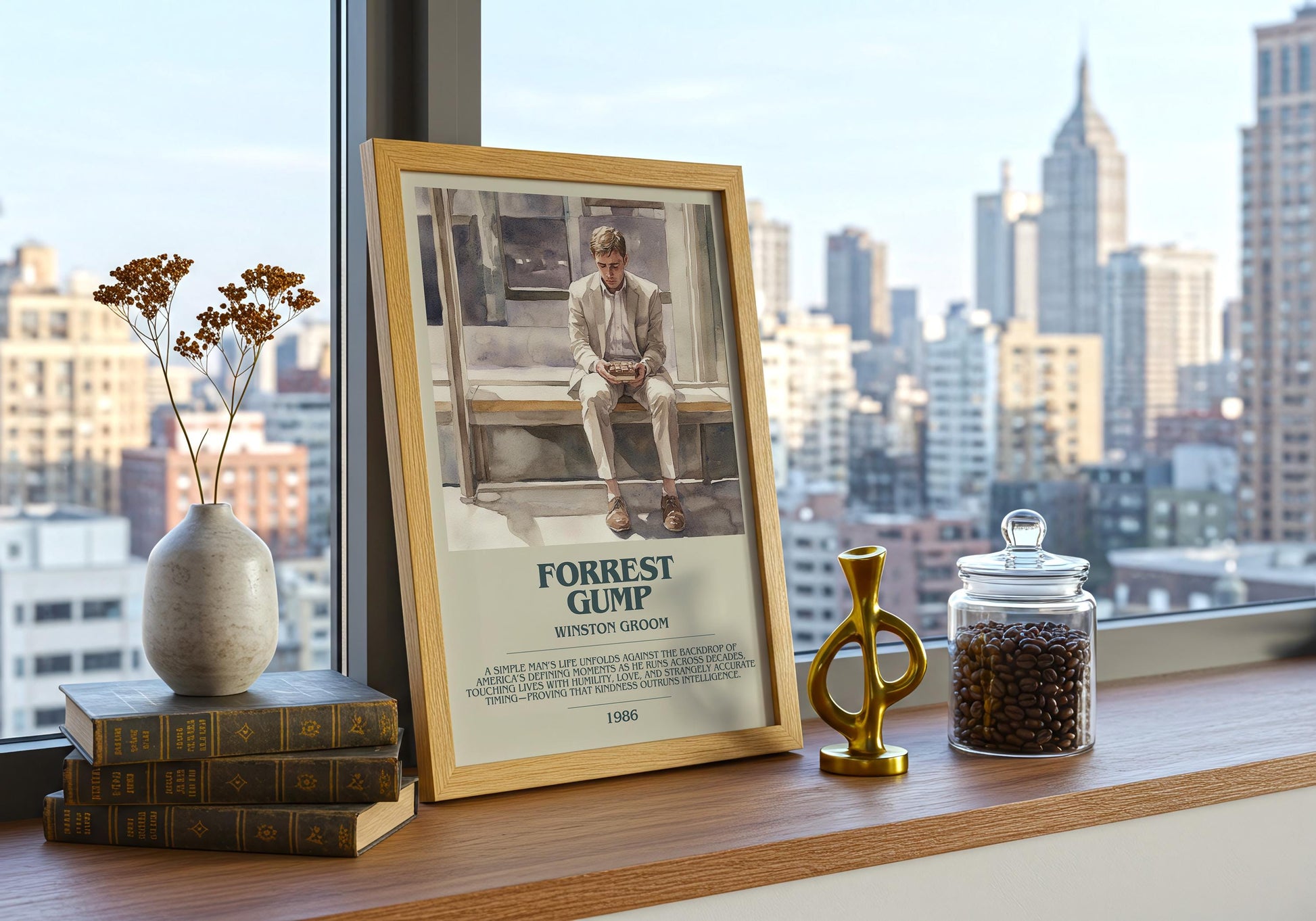 Forest Gump by Winston Groom | Descriptive Book Poster | Modern