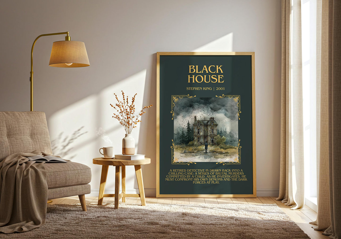 Black House by Stephen King Descriptive Poster Print.Free Delivery Wall Art Author&Blurb Book Artwork Novel Poster Minimalist