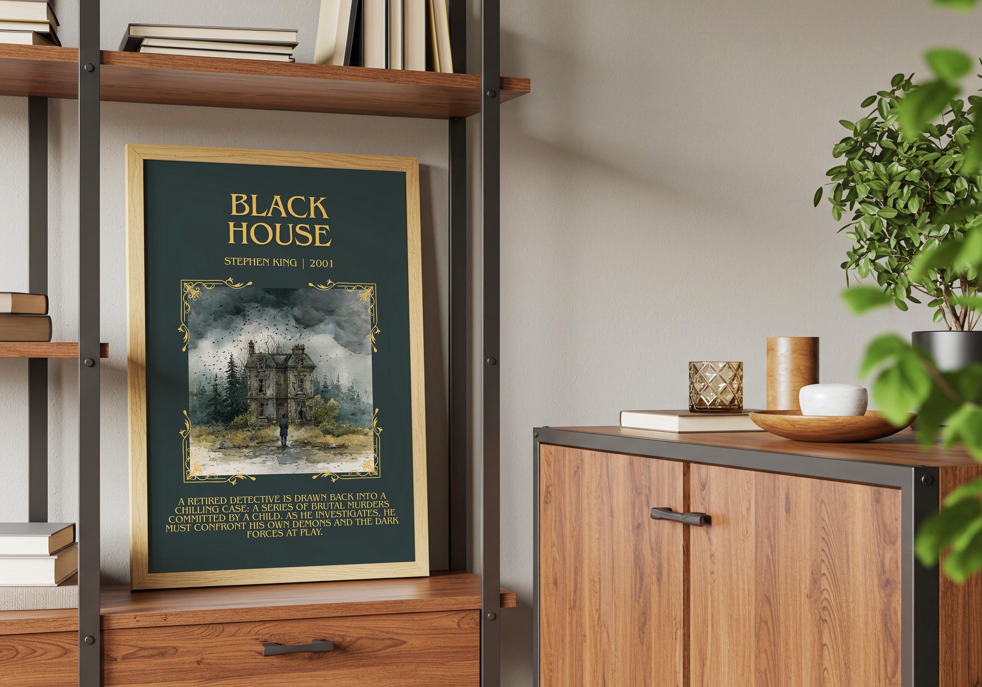 Black House by Stephen King Descriptive Poster Print.Free Delivery Wall Art Author&Blurb Book Artwork Novel Poster Minimalist