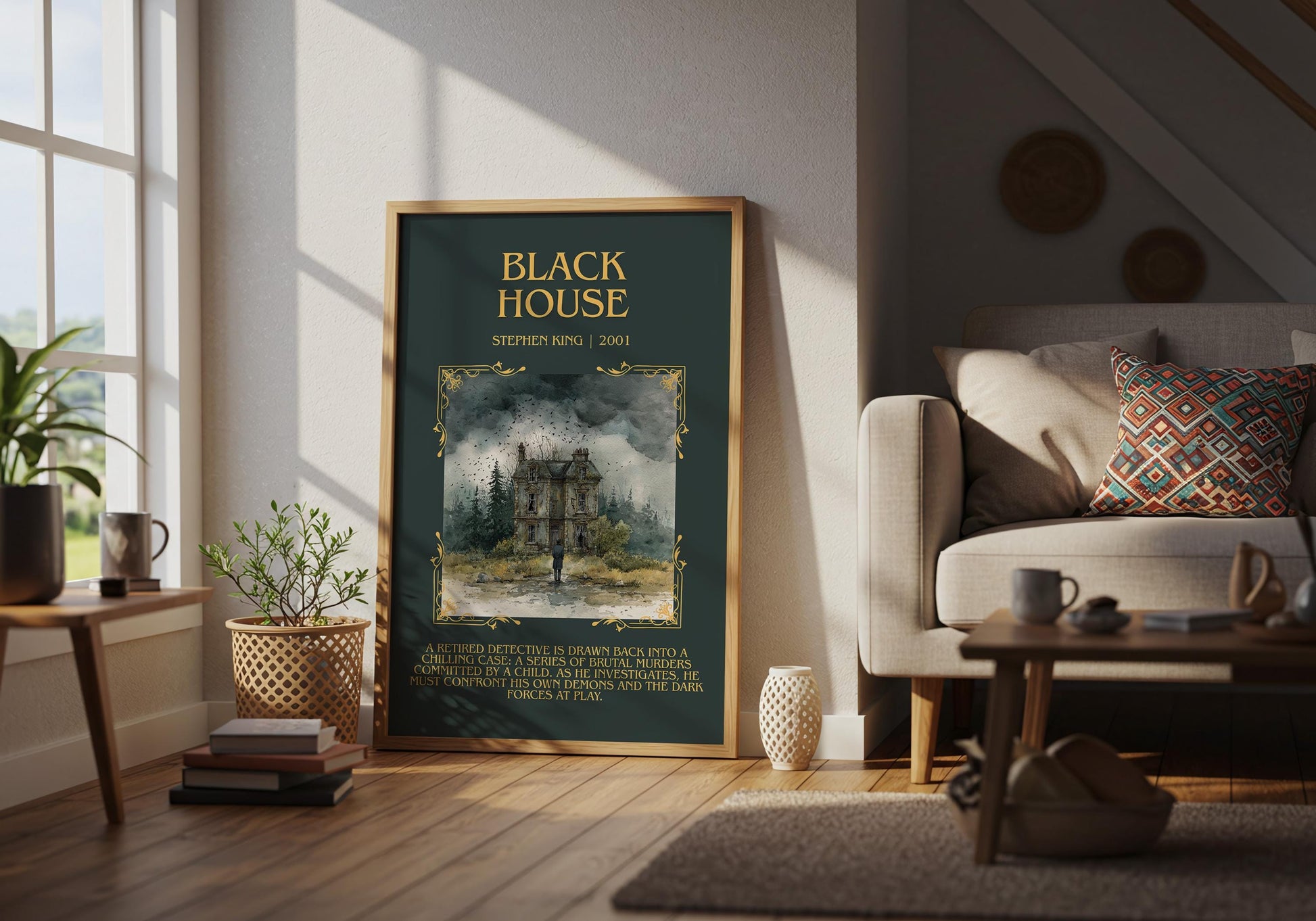 Black House by Stephen King Descriptive Poster Print.Free Delivery Wall Art Author&Blurb Book Artwork Novel Poster Minimalist