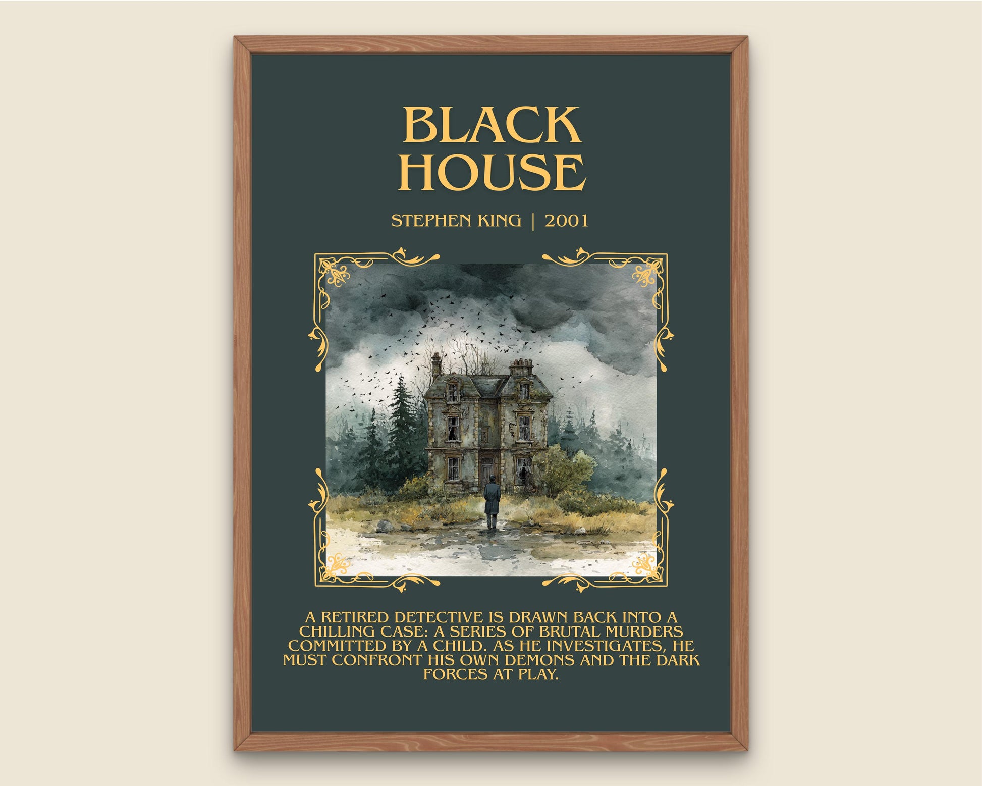 Black House by Stephen King Descriptive Poster Print.Free Delivery Wall Art Author&Blurb Book Artwork Novel Poster Minimalist