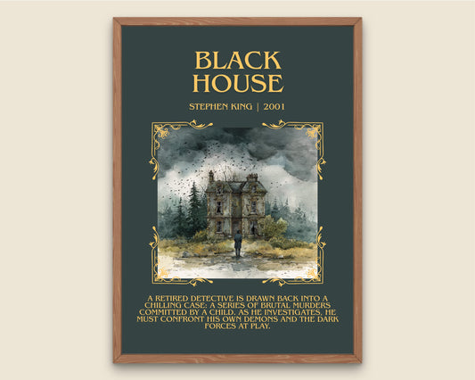 Black House by Stephen King Descriptive Poster Print.Free Delivery Wall Art Author&Blurb Book Artwork Novel Poster Minimalist