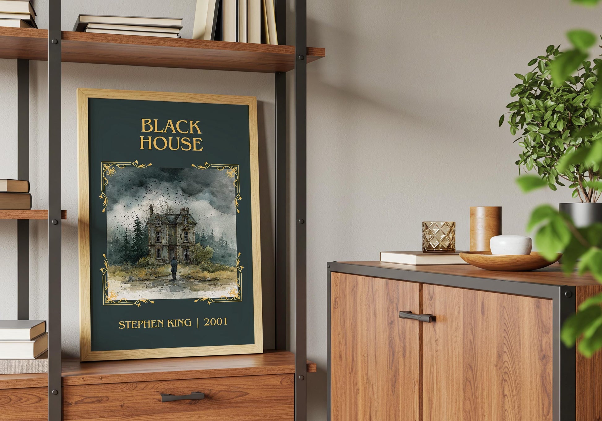 Black House by Stephen King Descriptive Poster Print.Free Delivery Wall Art Author&Blurb Book Artwork Novel Poster Minimalist